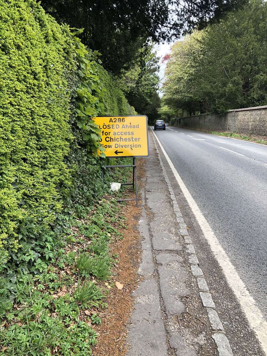SDownsWeather's tweet photo. @WSHighways this sign has been up in West Dean for weeks now, the work was completed in March - is it yours? https://t.co/XoMNETmjEk