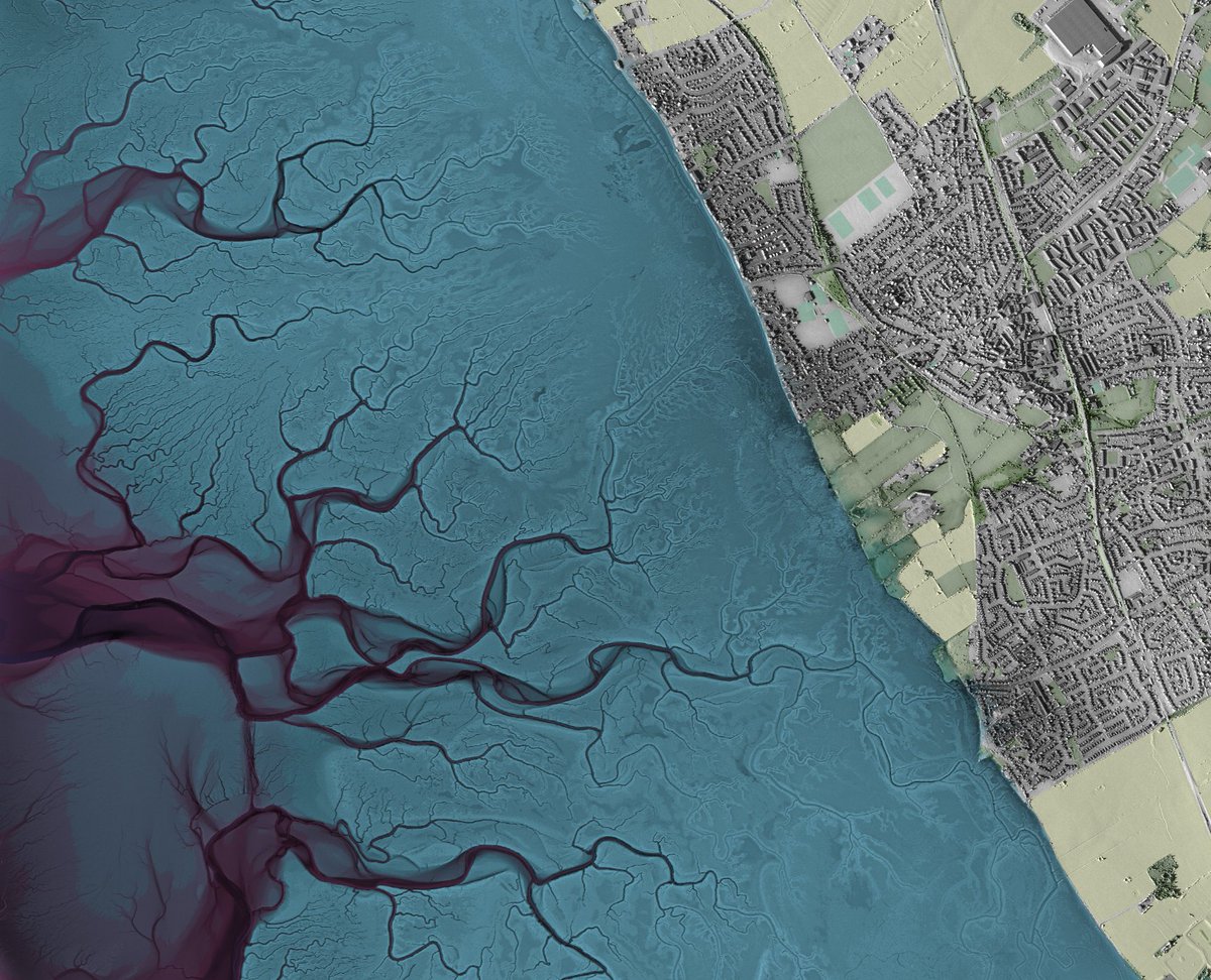 neilcfd1's tweet image. Neston, The Wirral, UK

Finally took the time to configure #EAlidaR by @hughagraham and I&apos;m glad I did - so easy to pull in UK LiDAR data now.  A bit of artistic license on the palette (thanks also to Hugh for this) @DefraGovUK #osmdata #rayshader #rstats