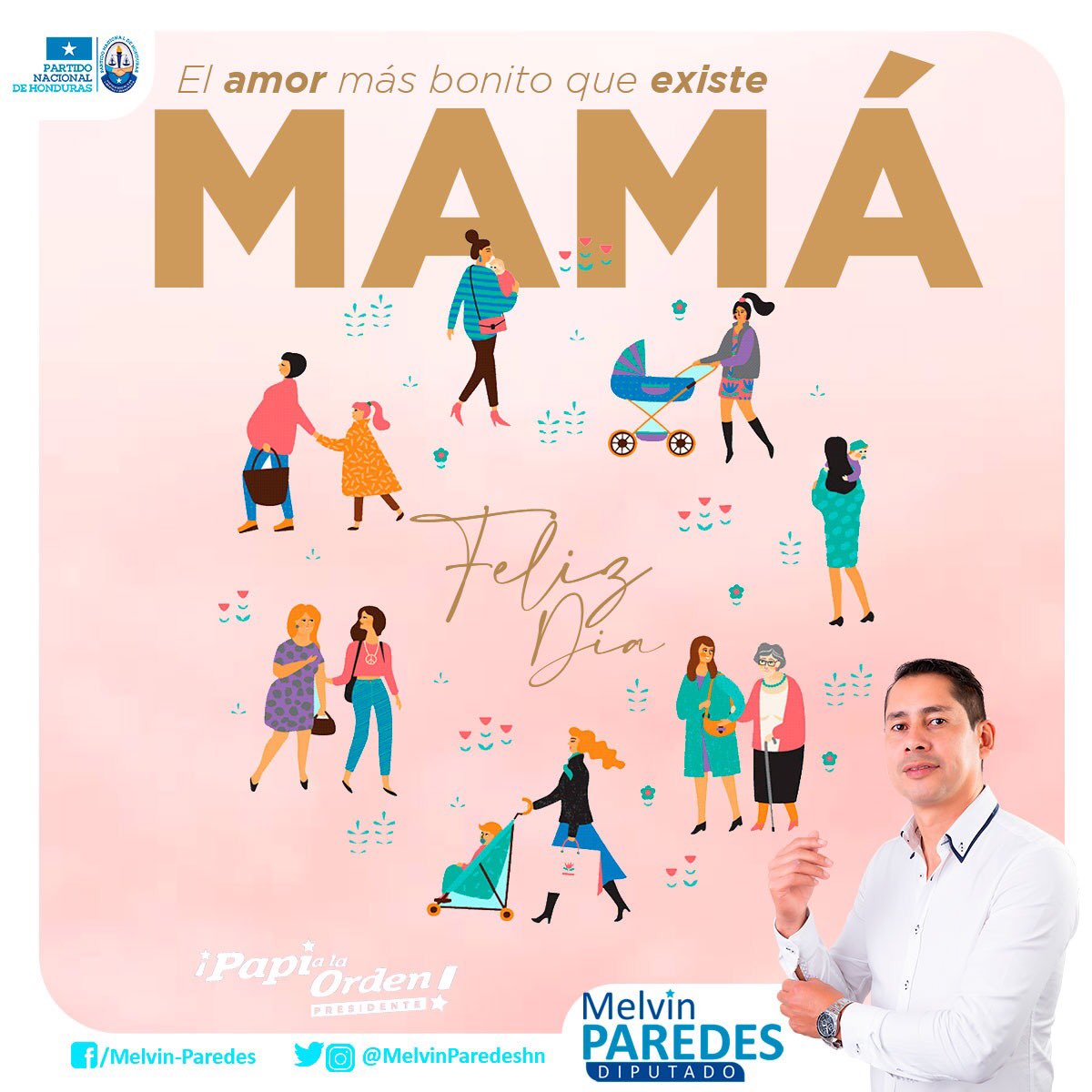 MelvinParedeshn's tweet photo. Ser madre👩‍👧‍👦 es una misión que se traduce en ejemplos cotidianos de la dedicación y cuidado. Ejemplos que transmiten lecciones valiosas para la vida.👸👩‍👧‍👦👩‍👧‍👧
Felicidades madres en su dia!💗 @PNHBancada @GladisDiputada @TeresaCalix @PNH_oficial @HCHTelevDigital https://t.co/69mh0nw8WS