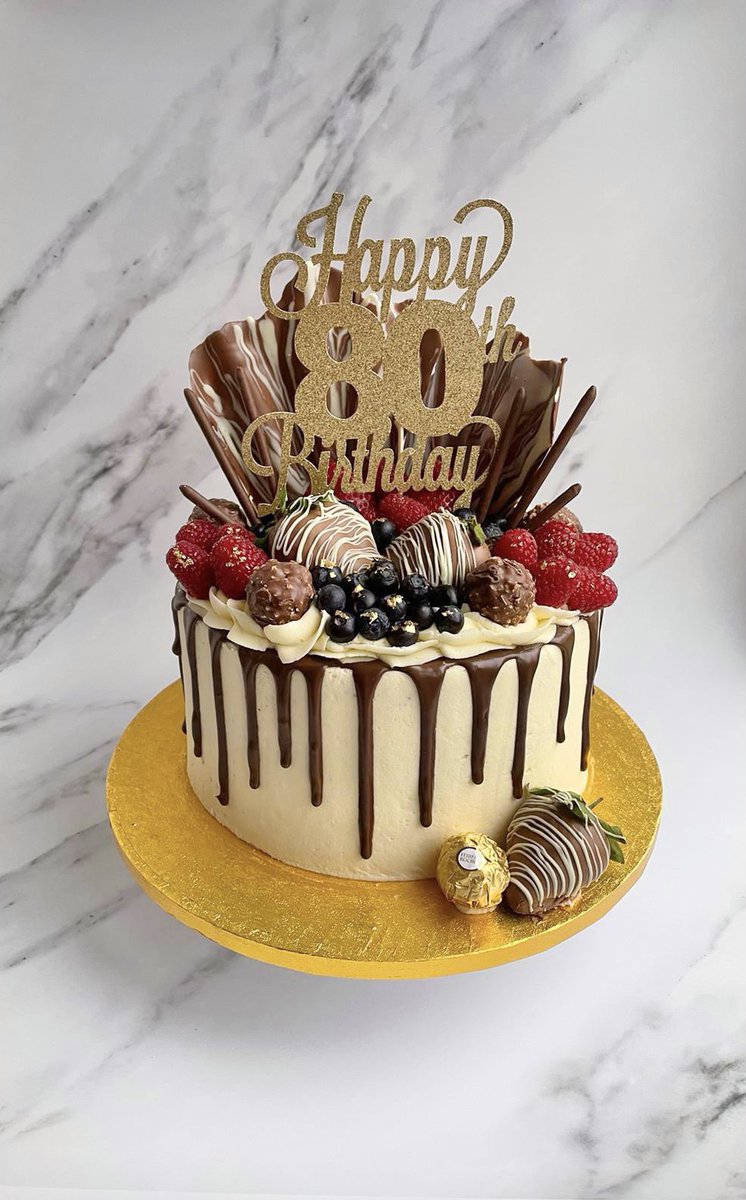 Oopsabakey's tweet photo. Fruit and chocolate cake for an 80th! https://t.co/6UcL87dQy2