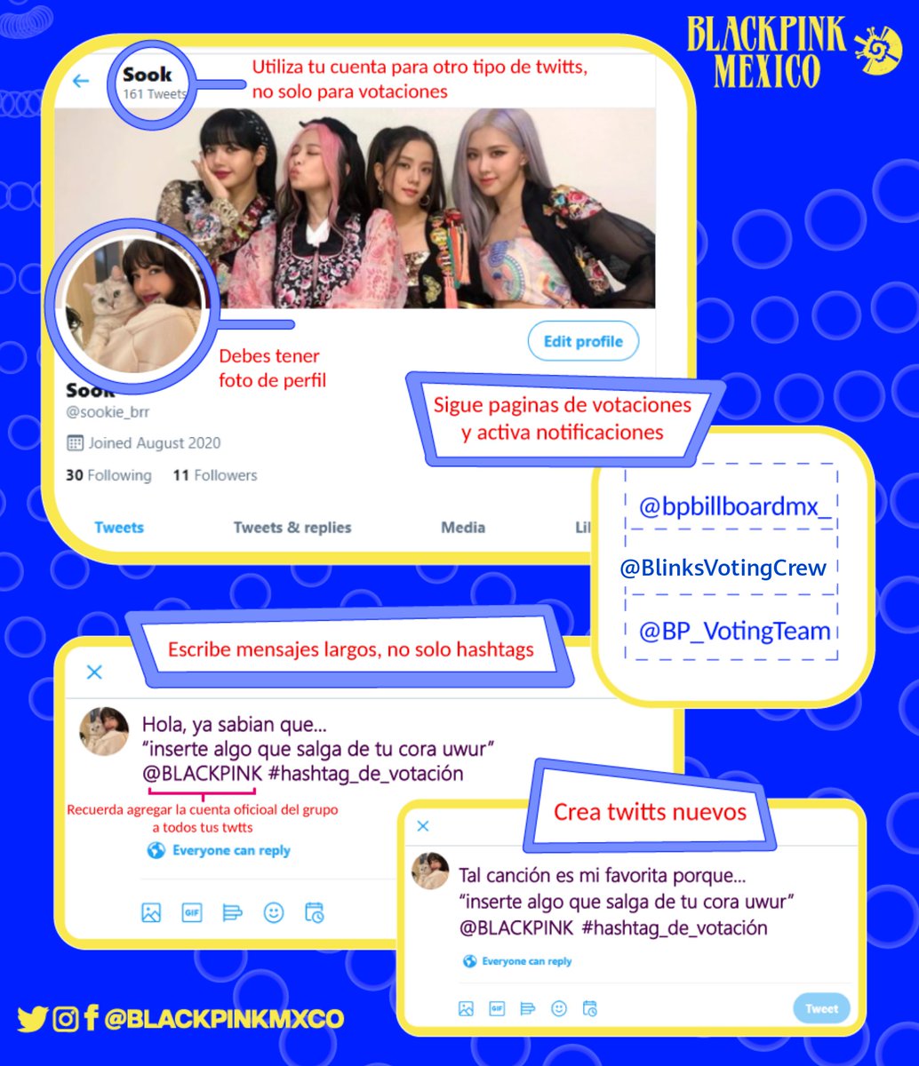 bpbillboardmxco's tweet photo. ¡Hey BLINK! 
Por favor sígue nuestra cuenta,  publicamos dinámicas todos los días sobre votaciones/ranking de reputación y top social, logremos llevar al #1 a @BLACKPINK 

BLINKS REVOLUTION ON BBMA 
#HowYouLikeThat #BestMusicVideo #iHeartAwards https://t.co/UCbzubA8dd