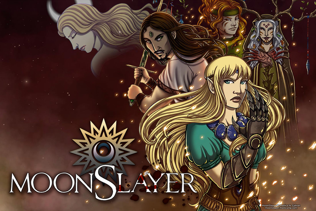 monicang's tweet photo. @webcomicchat Hi #webcomicchat! I'm Monica and I make the high fantasy comic #MoonSlayer! Now streaming pages on Twitch! Nice to meet you all! @MoonSlayerComic https://t.co/k7LB0UXZzE https://t.co/mlMAR2kYZF