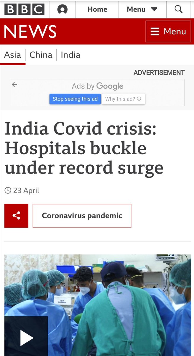 The  @BBC reported as well  https://www.bbc.com/news/world-asia-56858403 #ModiMadeDisaster 7/n