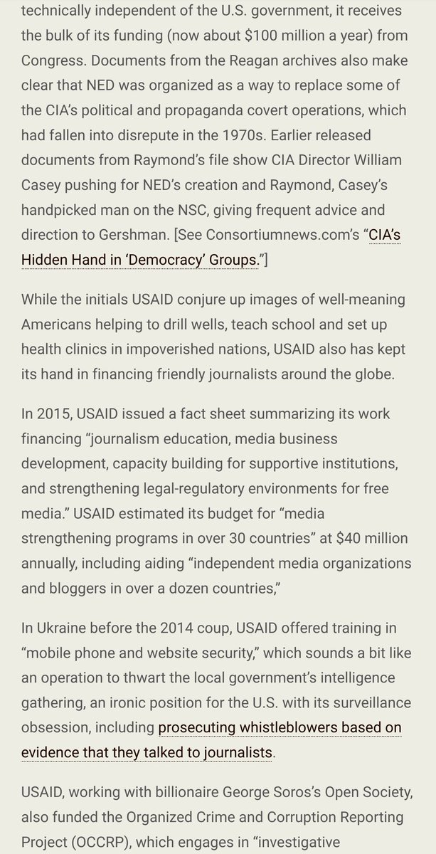 "While the initials USAID conjure up images of well-meaning Americans helping to drill wells, teach school and set up health clinics in impoverished nations, USAID also has kept its hand in financing friendly journalists around the globe."