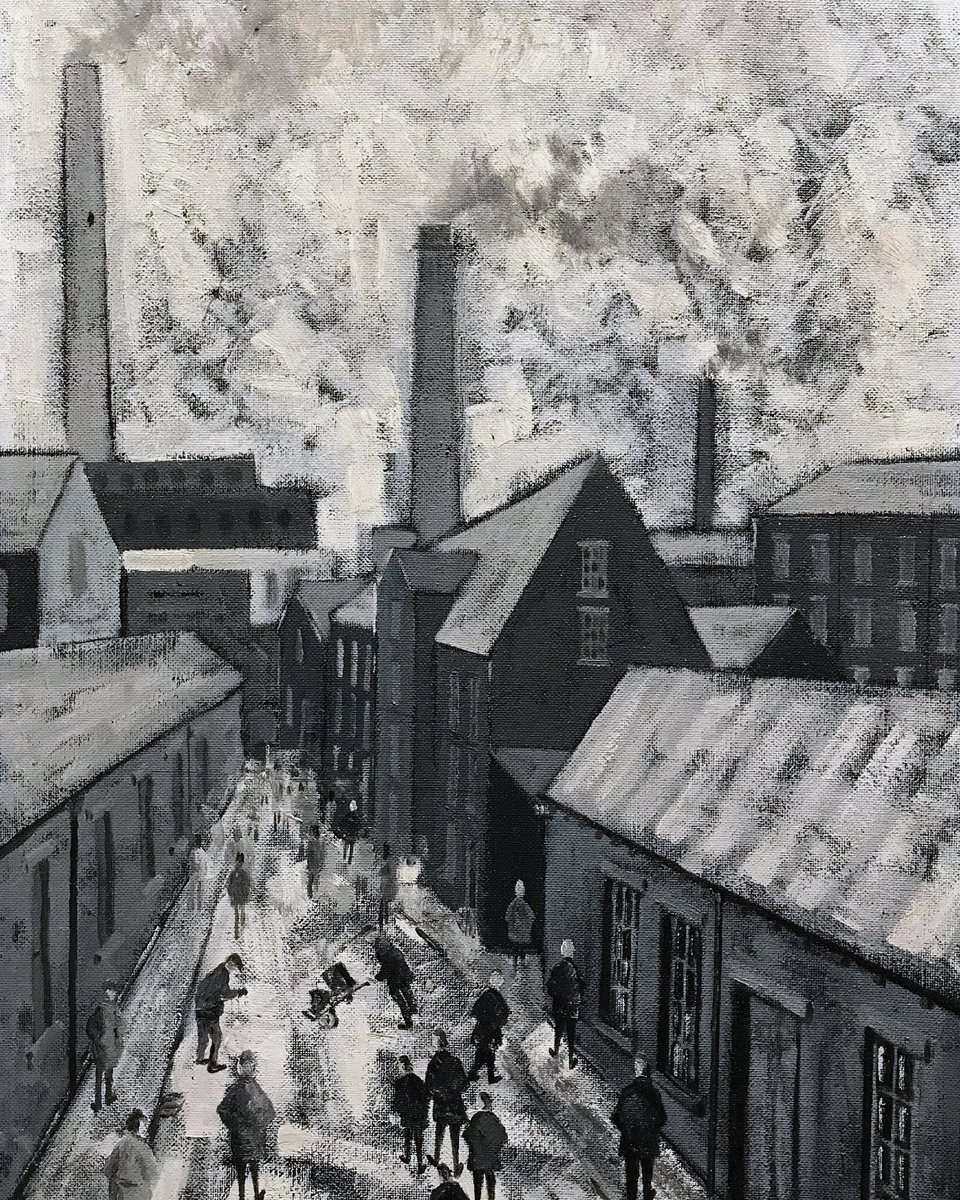 A painting by the late Geoffrey Woolsey Birks - Calder Valley Mills.

#geoffreybirks #geoffreywbirks #caldervallery #caldervallerymills #northernart #modernbritishart #artcollector #millpainting #blackandwhitepainting #northwest #cheshireartgallery