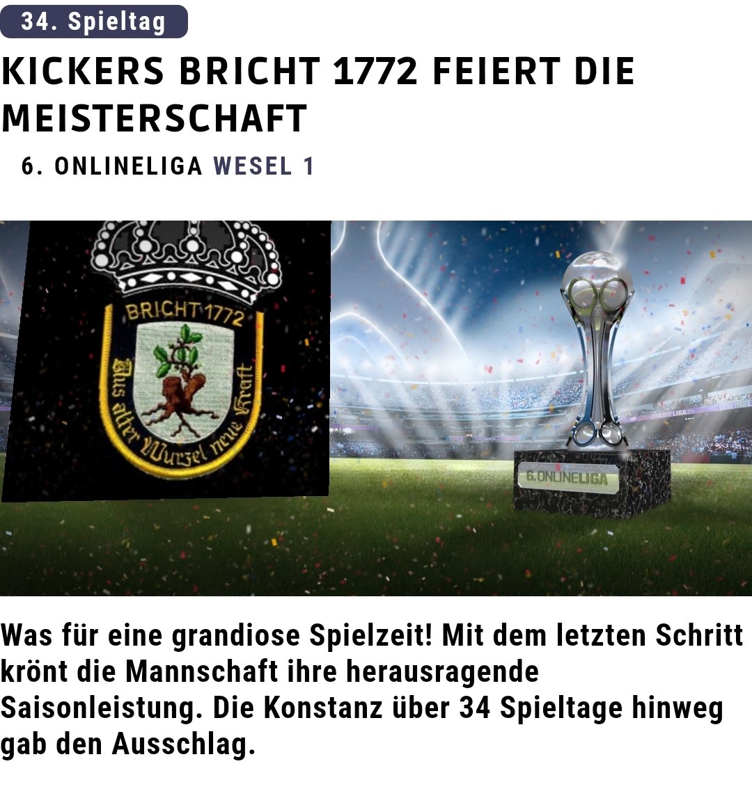 Kickers_Bricht's tweet photo. #Aufstieg
Lange war es ruhig um die Kickers.
Vom Vorstand wurde ein Maulkorb erteilt, damit die Mannschaft sich voll auf den Aufstieg konzentrieren konnte. Es ist vollbracht, der Aufstieg wurde nach einer Bärenstarken Saison eingetütet.
#partyon #bärenstark https://t.co/3rJYsYkWZp
