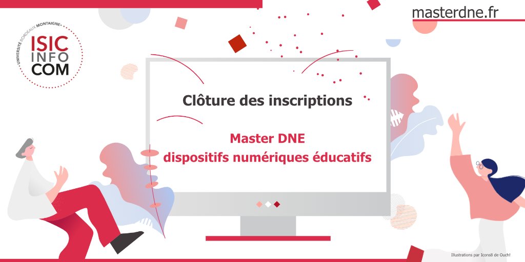 Vous cherchez un Master dans le domaine du numérique éducatif ? Plus que quelques jours pour rejoindre le #MasterDNE 👨‍💻💻de l’<a href="/ISIC_Montaigne/">ISIC  Info Com / Université Bordeaux Montaigne</a> (<a href="/UBMontaigne/">Université Bordeaux Montaigne</a>). Inscriptions 👇
bit.ly/presDNE
Directement en #M1
bit.ly/apoDNE1