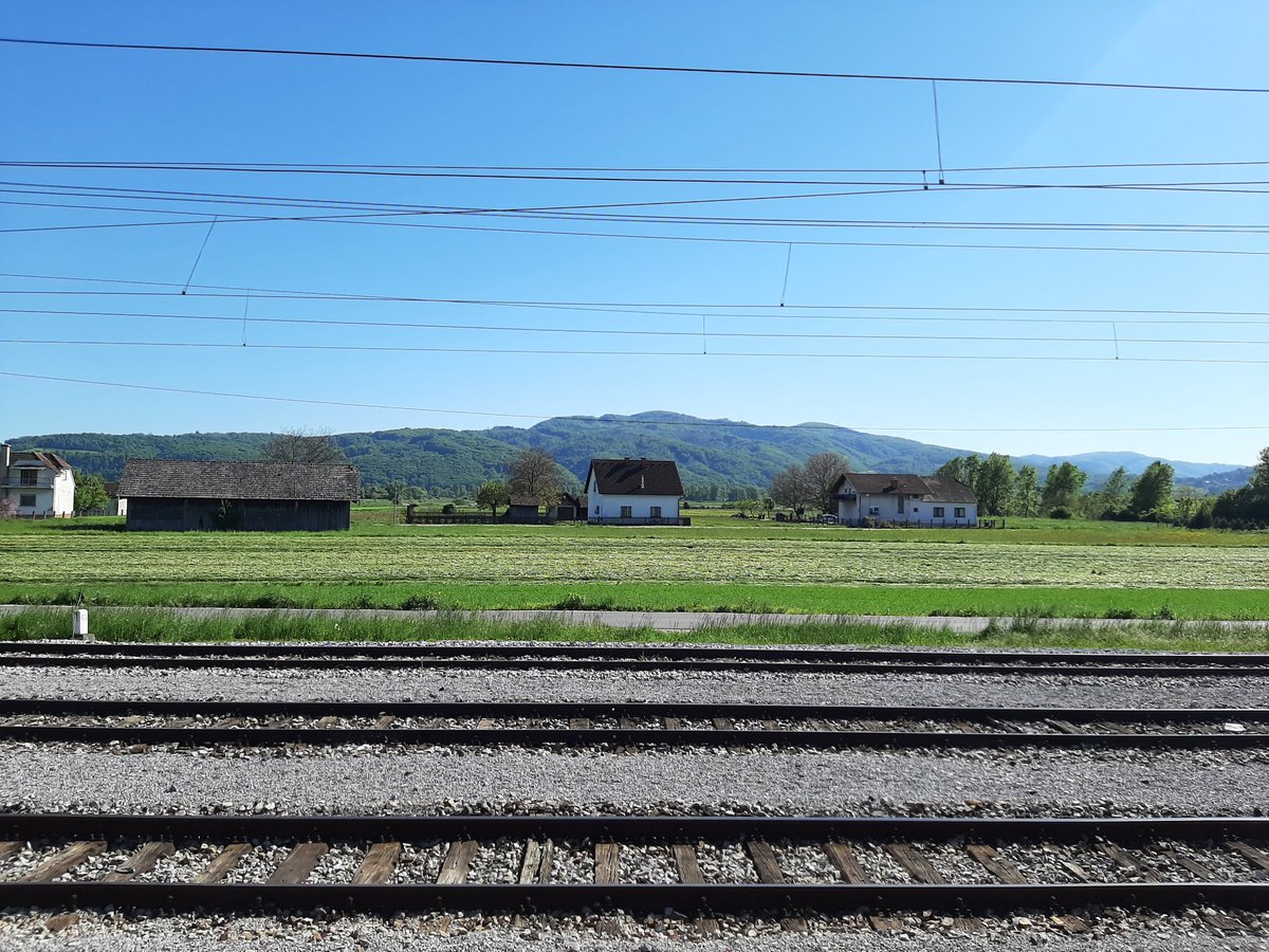 The  border station at Dobova. After a complete absence of checks at the  and  borders, this one is more serious. Slovenian guards went through my entire rucksack piece of clothing by clothing!