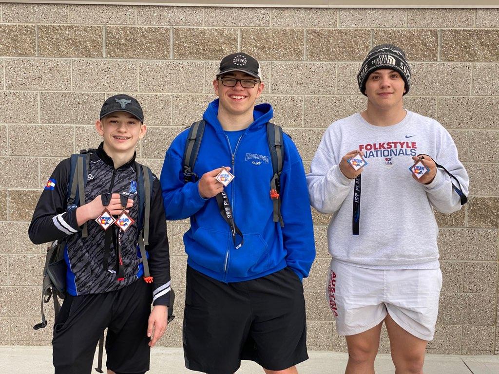 Congratulations on placing this week and qualified  for the CUSAW National team to represent Colorado. 
Cody Tanner Greco 2nd place* and 3rd place in Freestyle
<a href="/ConnerTanner60/">Conner Tanner</a> Freestyle 2nd place*
<a href="/MorgenWatt/">Morgen Watt</a>  Freestyle and Greco 1st place* pic.x.com/mHCx8n6ddl