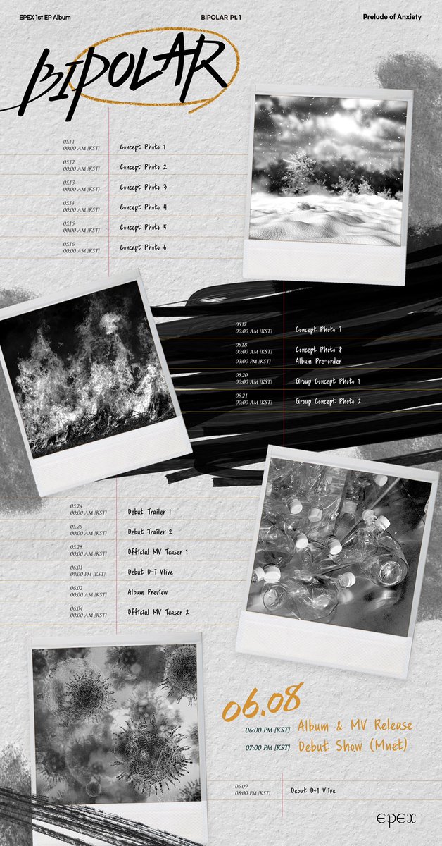 EPEX 直筆サイン入りアルバム Bipolar Pt.1 불안의 서 EPEX 1st EP