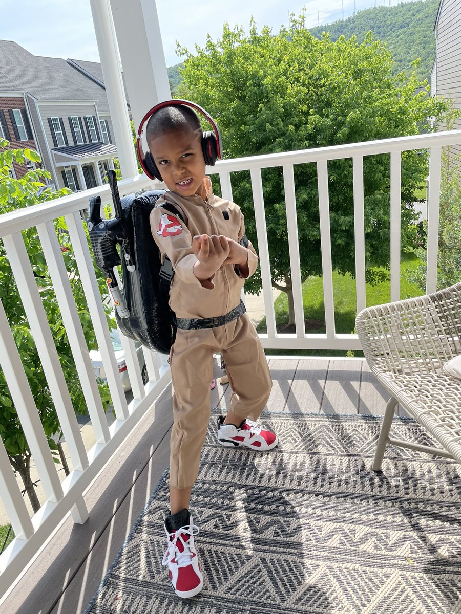 This is 6...&amp; how I’ve loved watching him get here. He’s a throwback (Ghostbusters/Jordan VIs) &amp; an original (“throw a ⚡️ in my fade”). A jokester &amp; the king of fun facts. A hero &amp; a cuddler. Always focused on fam. I’m so grateful for this boy...this bond. Happy born day, Lennox!
