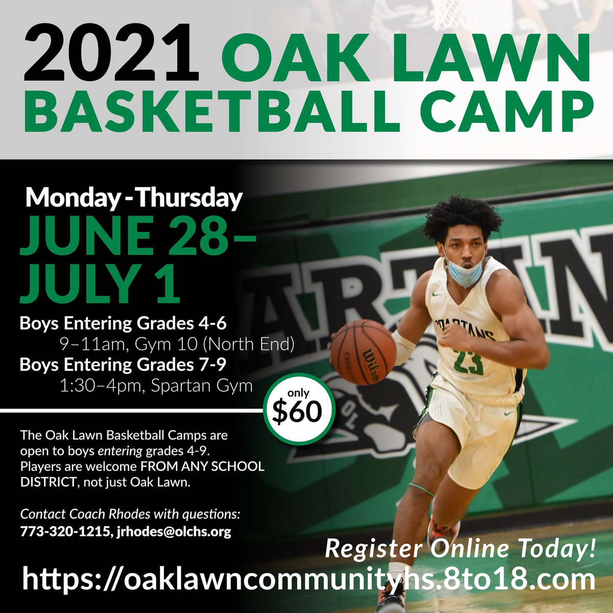 oaklawnhoops's tweet photo. Oak Lawn Summer Basketball Camp is back!

More information here: https://t.co/3JXVYn12ih

Register online here: https://t.co/z1i6bCKpPf

Please RT @smcnichols_D123 @Simmonsknights1 @OLCHSNews https://t.co/WRgopUJsAB