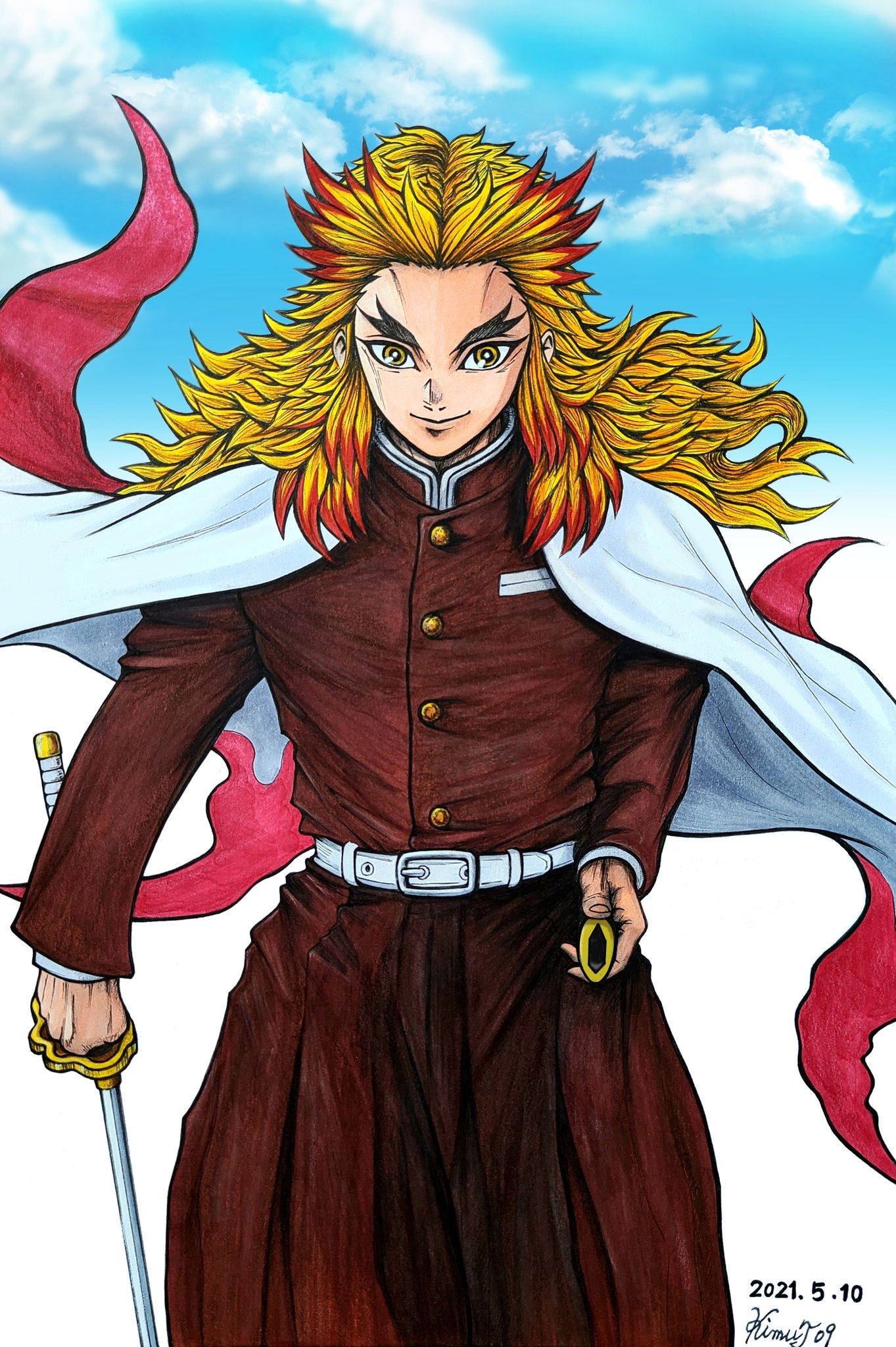 Kimut09 きむ 煉獄さん お誕生日おめでとう たくさんの感動と出逢いを ありがとう 煉獄杏寿郎誕生祭21 模写アレンジ T Co 2rzmzrzlog Twitter