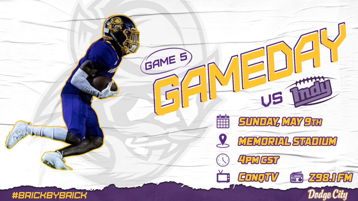 GoConqs's tweet photo. GAME DAY

@GoConqsFB is back in action today with a matchup against @DreamU_IndyFB at 4:00 pm at Memorial Stadium. Gate opens at 3:30 pm.

Tickets - https://t.co/3asr8utrYG
Live Stream - https://t.co/2e9XTjcozy

#GoConqs // #KeepStacking https://t.co/xCaE5xe6iE