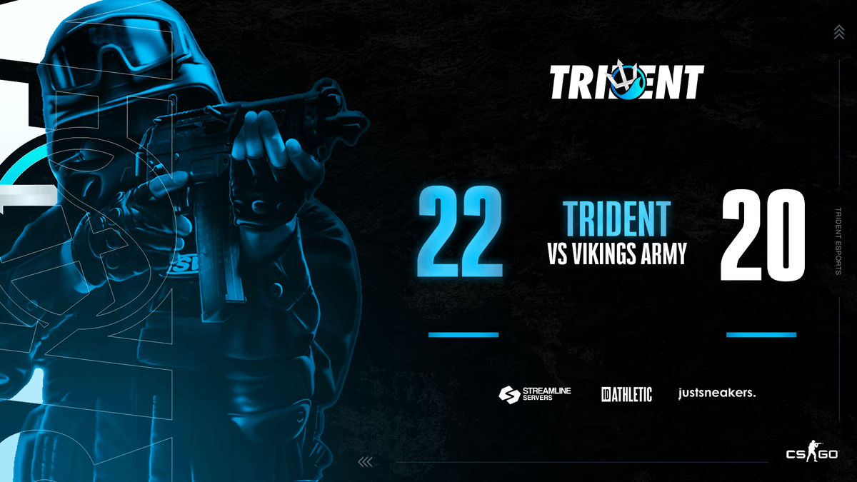 TridentEsports's tweet image. It was a great battle, many victories on each side but we leave triumphant this day! 🥳⚔ Good Game @VikingArmyGG

🔱Trident 22 👑🆚 ⚒️ Viking Army 20
🏆 ESEA - Open
🕌 Dust 2 - Bo1
📣 #RaiseYourTrident #TridentCS