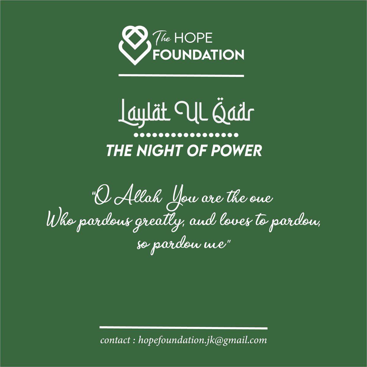 HopeFdnJK's tweet photo. Laylat Ul Qadr Mubarak. https://t.co/DqYhYSVnwF