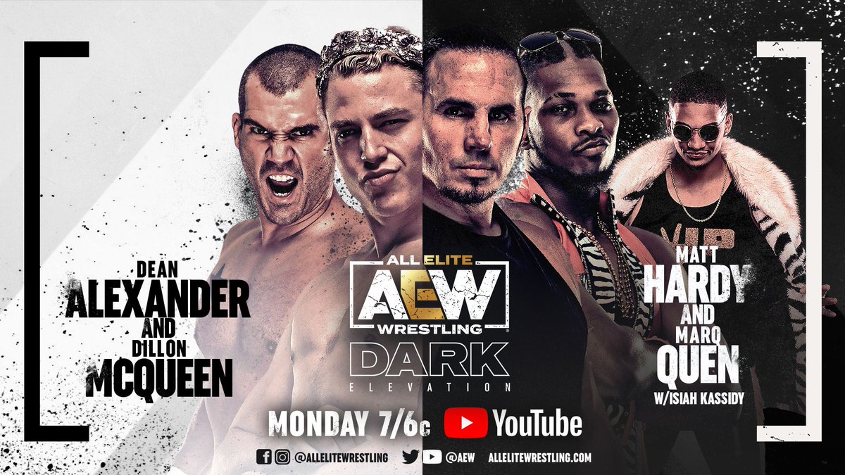 AEW's tweet photo. #AEWDarkElevation TOMORROW 7/6c - https://t.co/lBSV4sbfpB 

- 1 of 4 Main Events! IWGP US Champ @JonMoxley v. @DannyLimeLight before his #AEWDynamite match v. #YujiNagata 
- #1 Contender @RealBrittBaker is in action
- #HFO is in tag team action
- @Jade_Cargill will appear https://t.co/hCG1VKLf5A