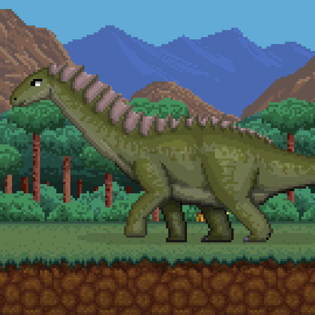 cretaceous_game's tweet photo. One theory for the back spikes of Amargasaurus is it could have shook its neck and banged them together to scare off predators.

#boardgames #boardgamedesign #dino #dinosaur #bggcommunity #kickstarter #gamedesign #indiedev #tabletop #tabletopgames #art #digitalart #pixelart https://t.co/SAR71odiSa