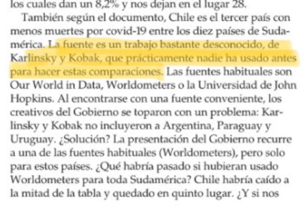 En su columna de hoy, Engel ningunea el cálculo de exceso de mortalidad de los "desconocidos" Kalinsy y Kobak y propone comparar las muertes confirmadas usando las "fuentes habituales" como Worldometers, OWID y Johns Hopkins.A continuación un hilo de por qué esto es un error: