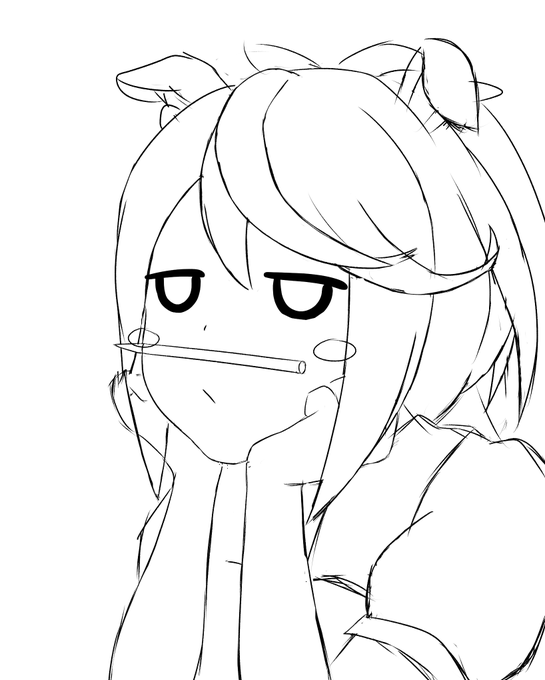 賢さ練習ばかりでご機嫌ナナメなテイオー描こうとしたけど色々挫折したので供養 