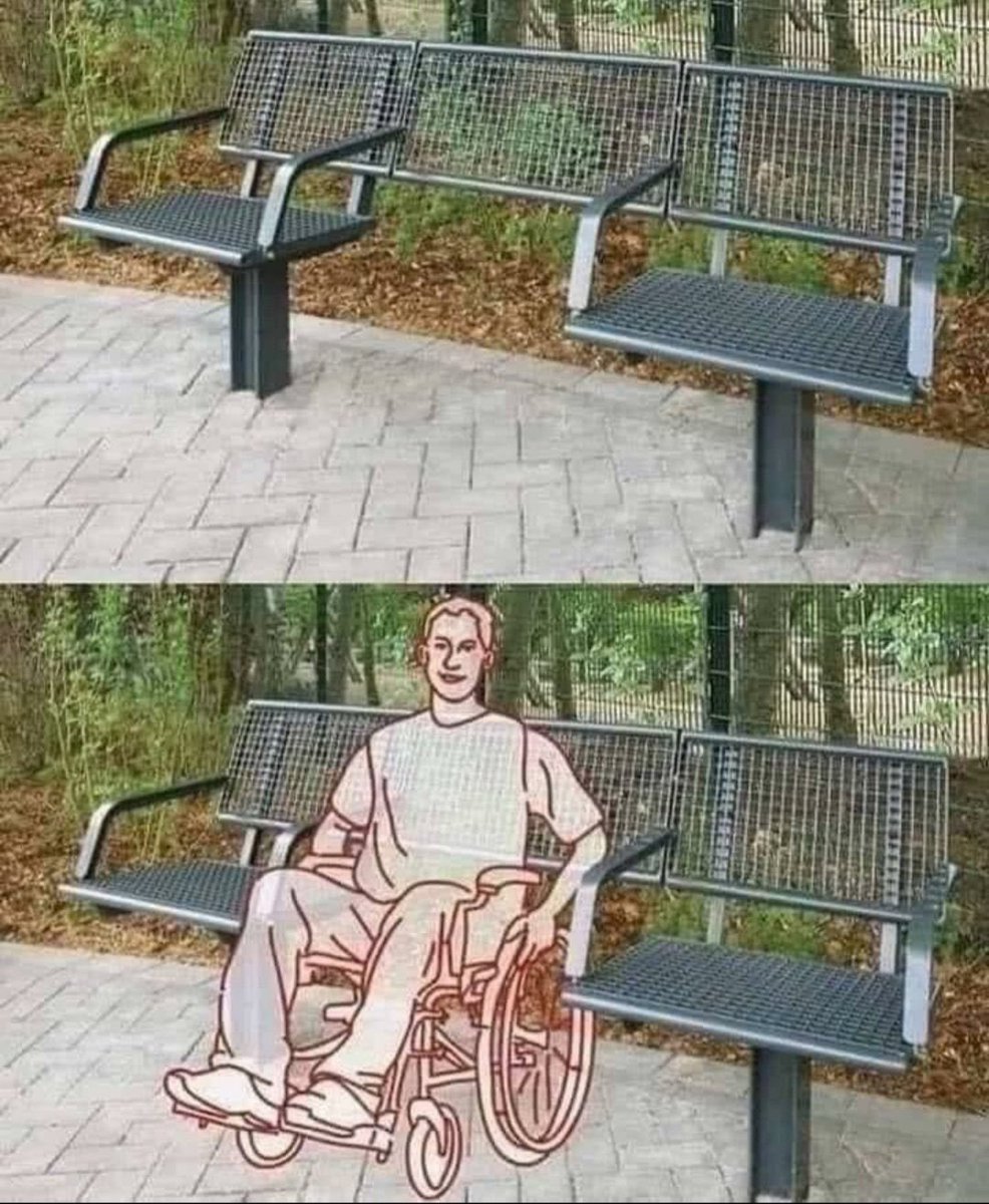 shoe0nhead's tweet photo. yeah. sure. that’s what these benches are designed for. right. https://t.co/WwdRVN8bT6