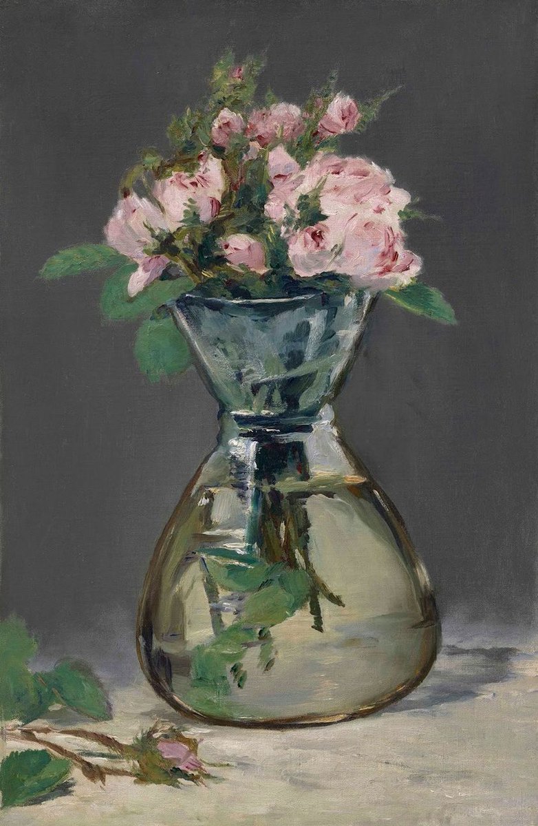 Édouard Manet, Moss Roses in a Vase, 1882, Oil on canvas