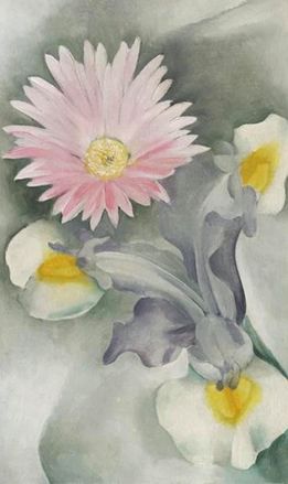 Georgia O'Keeffe, Pink Daisy with Iris, 1927