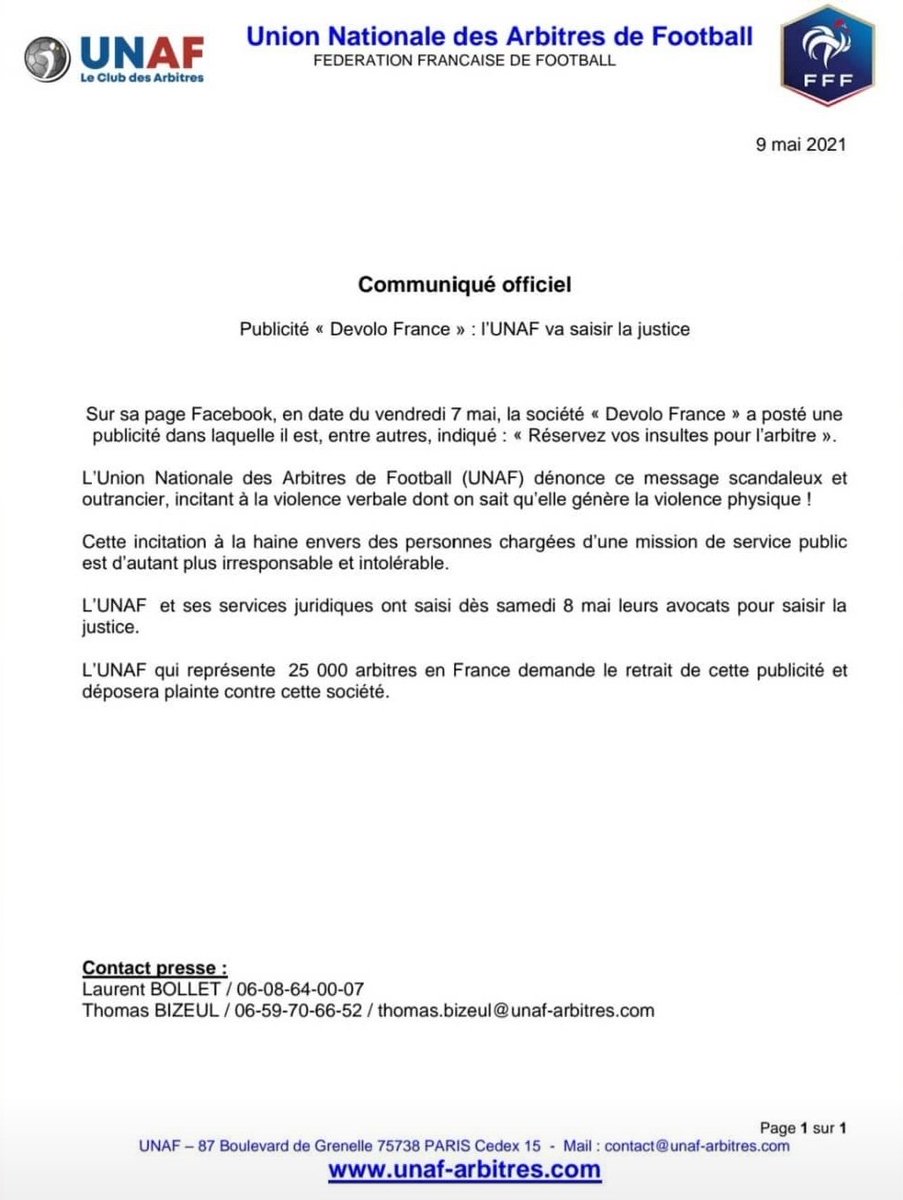 unaf_lbfc's tweet photo. Communiqué @UnafArbitres https://t.co/4Fc1JgPaOK