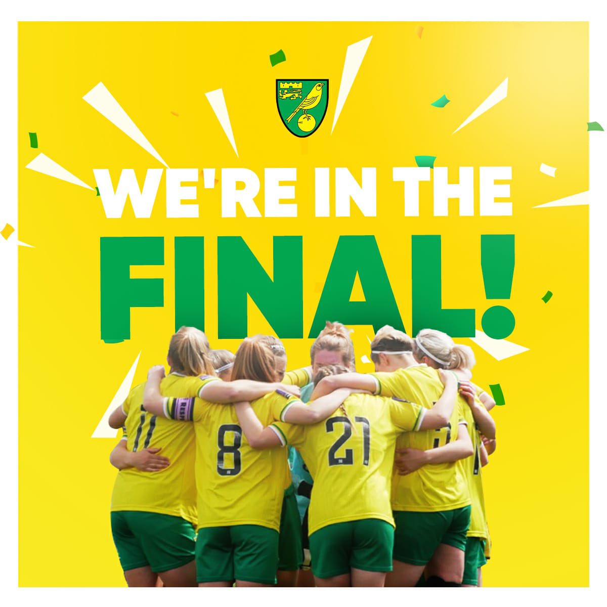 NorwichCityWFC's tweet photo. We’re through to the final!!! A fantastic performance from the team today against Kings Lynn Town with a 7-0 win 💛💚 

Goals from Snelling (2), Durrant (3), Todd (P) and Smith. 

#NCWFC #NCFC #CountyCupFinal @NorfolkCountyFA @fsnorwich https://t.co/JDmaxQxGpN
