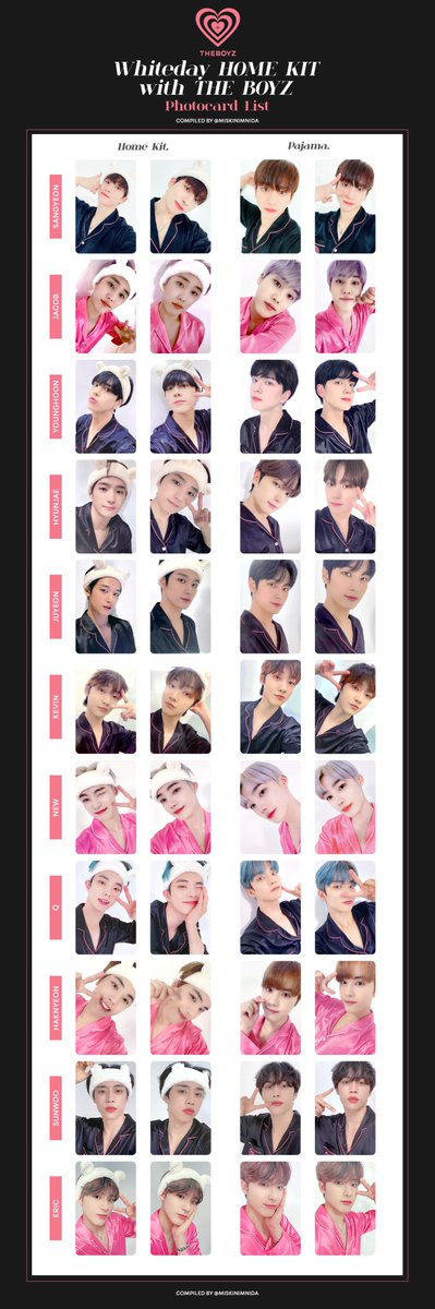 THE BOYZ Dear My Muse Home Kit / Pajama Photocard List 🧸 💖 dl
