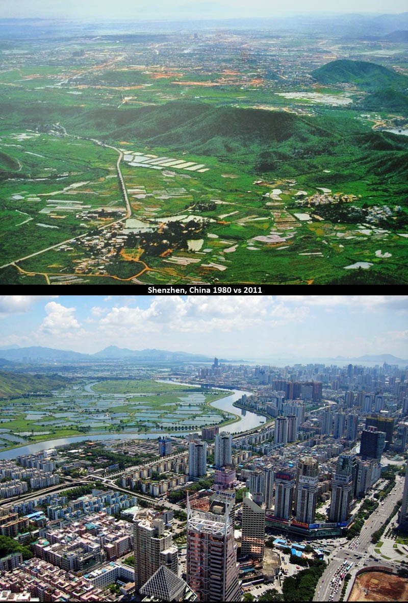 China's economy skyrocketed since 1980's because they blindly poured money into the real estate sector and built new cities, skyscrapers, parks, stadiums, highways, railways, airports, seaports even when they did not really "need" them.(3/11)