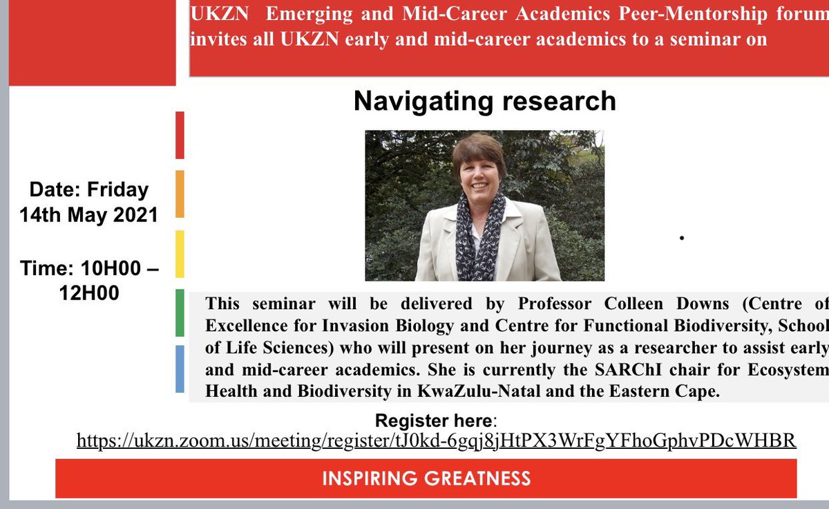 Brendazola's tweet photo. Invite for Early and mid-career researchers.                                                        @PeerUkzn @ThompsonTivani @TsholoMhlaba @Nelisiw26815614 @MlccpUkzn Register in advance for this meeting:
https://t.co/rA6yHuJogA https://t.co/Jeb1Y3FoWi
