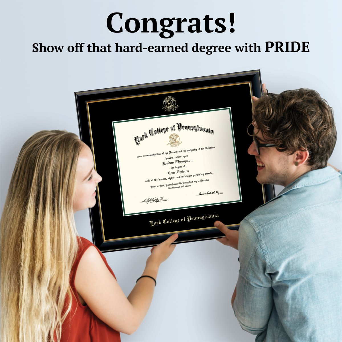 Hard work never looked so good! Congrats on earning it, now frame your <a href="/yorkcollegepa/">York College of Pennsylvania</a> degree in style! 
Shop online: bookstore.ycp.edu/category/gradu…
.
.
#aroundycp #spartanspirit #LetsGoYork #yorkcollegepa #earnitframeit <a href="/diplomaframe/">Church Hill Classics</a>