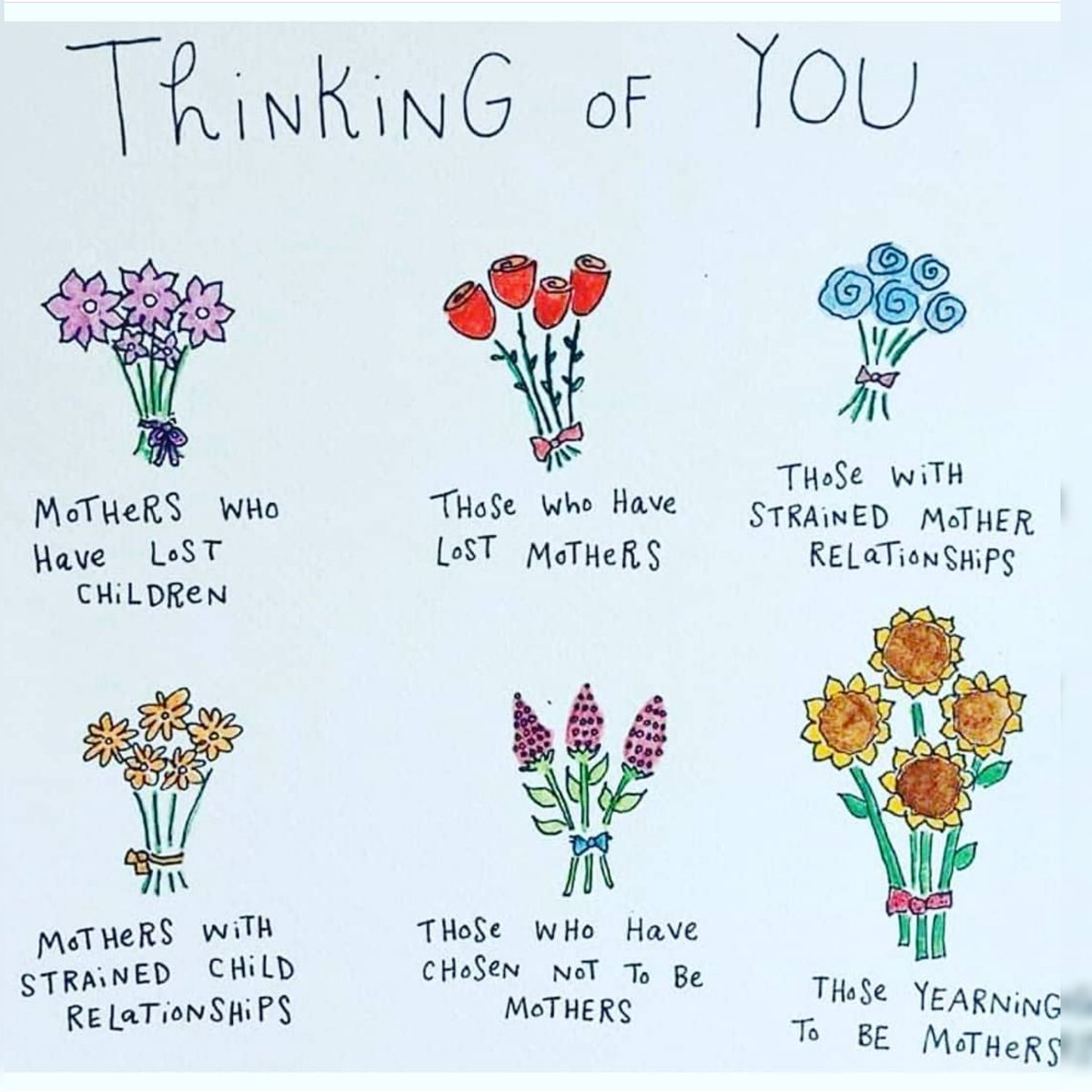 Our heart goes out to those of you who are struggling today, who are in pain... feeling a heaviness. We've shared this moving illustration by <a href="/bymariandrew/">Mari Andrew</a> before as it addresses the varied experiences of motherhood + the big/ complicated feelings that come with this day. ♥️