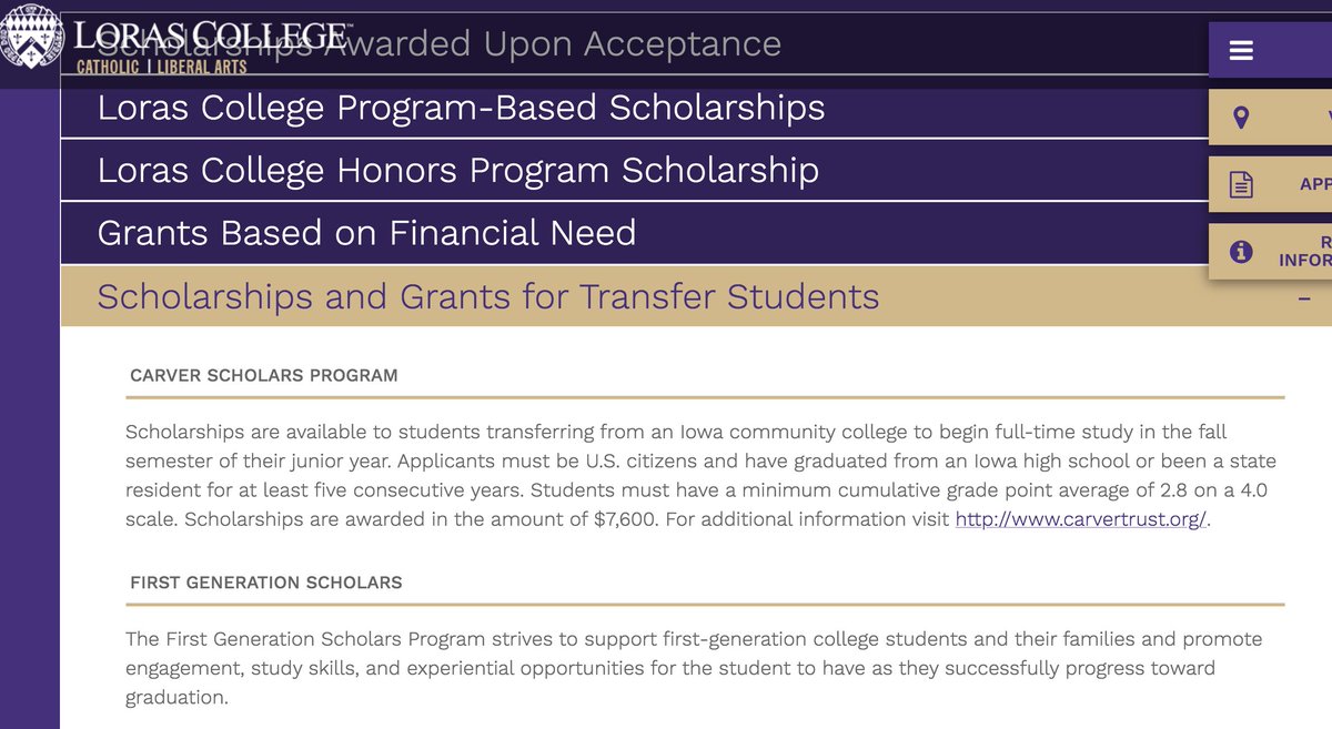 Loras College ( @lorascollege)In addition to their own scholarship/aid info, Loras offers a very helpful scholarship search w/ links to over 20 sites. #D3Direct //  @LorasAthletics