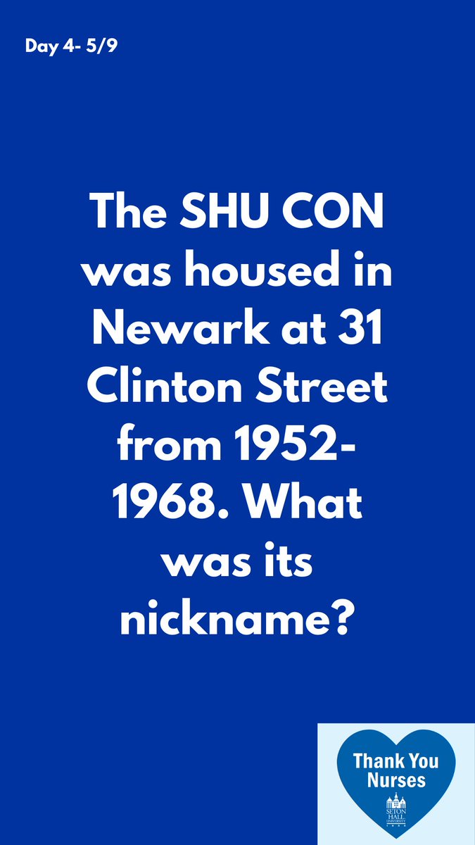SetonHallAlumni's tweet photo. Happy Nurses Week!! We are celebrating nurses all week long! Do you know your Seton Hall Nursing History? Reply your answer to the trivia question, and we will post the correct answer later today!
#setonhallnurses #setonhallstrong https://t.co/LycTjdglY2