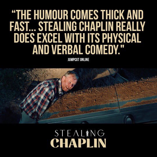 StealingChaplin's tweet photo. It’s the dark comedy caper critics are loving! A pair of inept con men get more than they bargained for when they steal the body of Charlie Chaplin in order to ransom it. 

https://t.co/iZ3dq9oeRF https://t.co/6ExKs0sedV