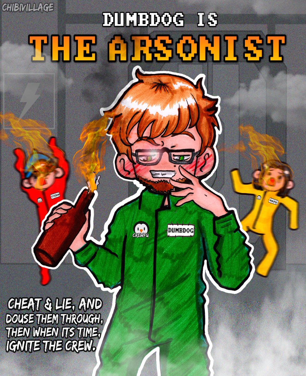 ChibiVillage's tweet photo. I decided I wanted to make a series of #crewfu posters for each mod role! 🔥 first up @VeryDumbDog as the arsonist! 😏 this was so fun, hope you like it! Which role next guys? 😏

@itshafu @StevenSuptic #dumbdog #itshafu #crewfuart #stebon https://t.co/g6HguTvX23