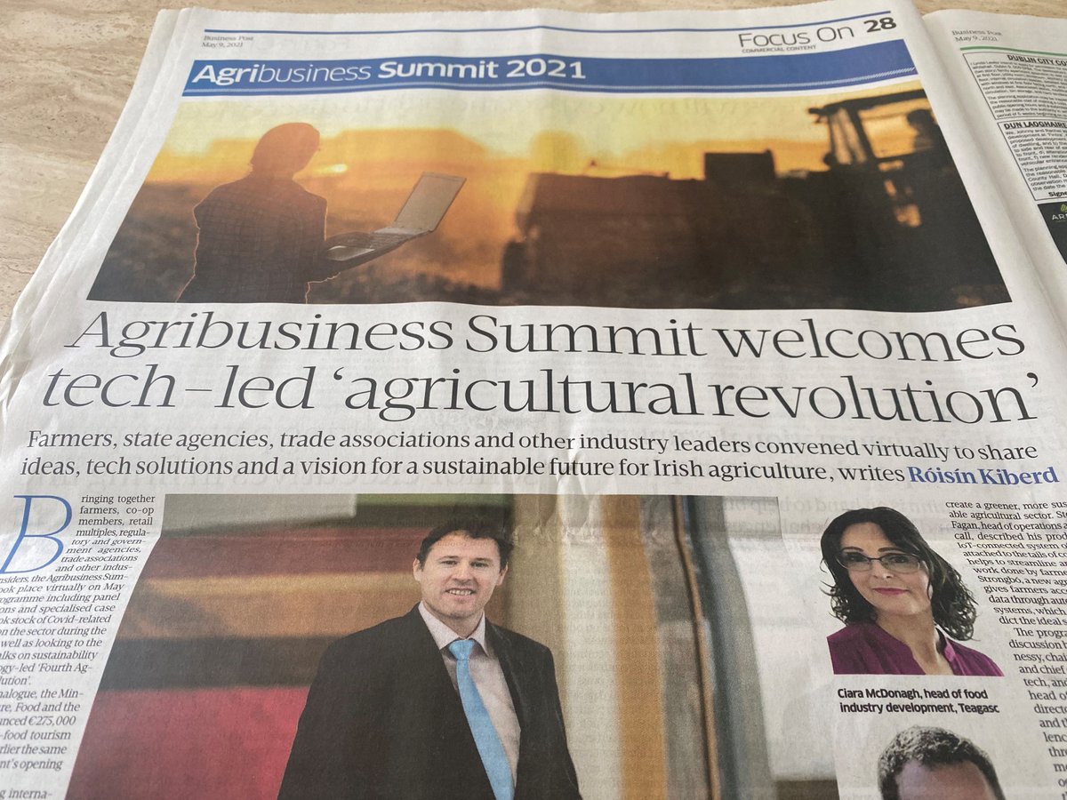 AgTechIreland's tweet photo. Nice mention of AgTech Ireland in today's @businessposthq from chairman of the organisation Padraig Hennessy. 

#agtech https://t.co/iXZnNAwzja