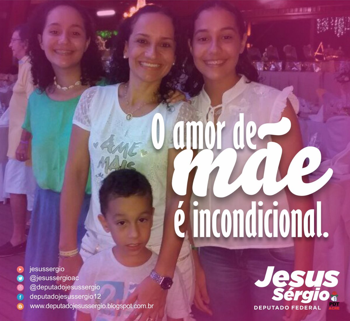 jesussergioac's tweet photo. O amor de mãe é incondicional. E por meio da minha esposa, Maria Lucinéia, homenageio todas as mães do Brasil que lutam diariamente em defesa dos seus filhos. 

#JesusSérgio #DeputadoAcre #DiadasMães https://t.co/UpCX8ktnCQ