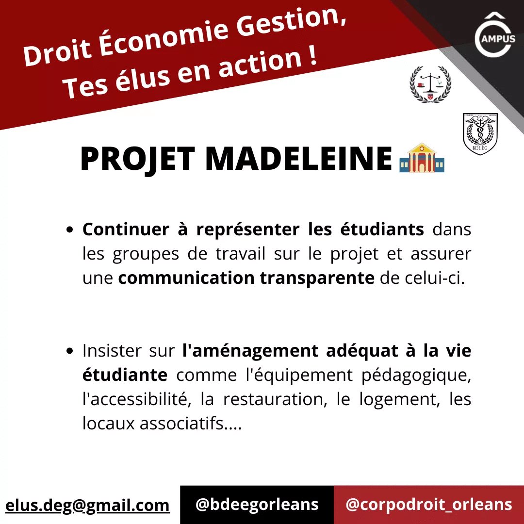 Salut 😉

Les élections de la faculté de DEG commencent demain, on vous présente donc aujourd'hui la profession de foi de la liste de cette année ! 

N'hésitez pas à retrouver les vidéos de présentation des candidats en IGTV 👍

Votre Corpo Droit ✨