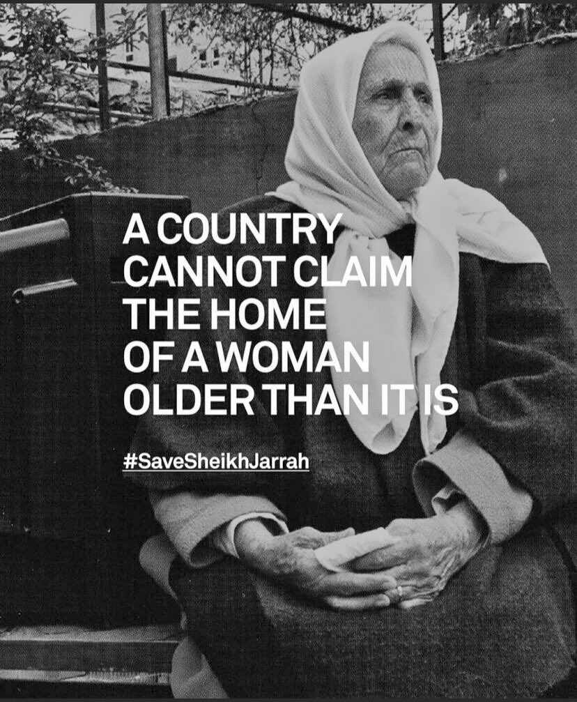"لا يمكن لدولة ان تطالب بمنزل امرأة عمرها أكبر من عمر الدولة"
#انقذوا_حي_الشيخ_الجراح