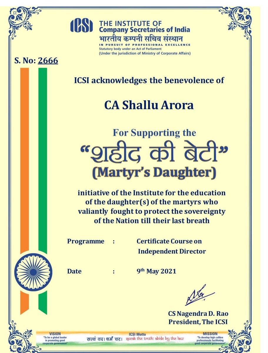 ShalluCa's tweet photo. Address participants at Certification Course On Independent Directors# Faculty at ICSI as member of ICAI# Feeling proud# First Seminar in ICSI#Long Way to go# https://t.co/ApMSjA4Eef