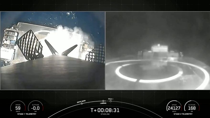 SpaceNews_Inc's tweet photo. SpaceX launched a set of Starlink satellites early Sunday on a Falcon 9 whose first stage was making its tenth flight, a long-awaited goal in the company’s reusability efforts. https://t.co/i9KjcUcjY2 https://t.co/7n90GFuNQa