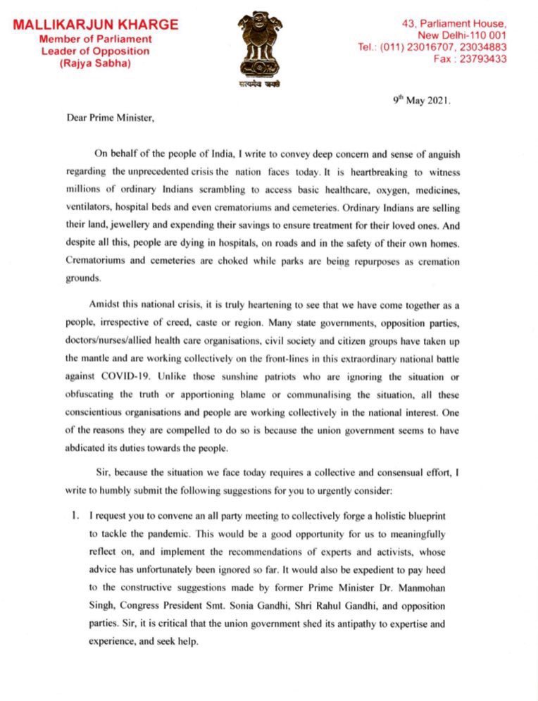 Hon. Sh  @kharge ji has written to PM Sh  @narendramodi ji.Here is a point wise response elaborating measures taken and rectifying some of the misconceptions in the letter.1/n