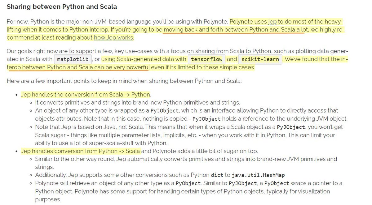 semanticbeeng's tweet photo. #Polynote polyglot notebooks close the #softwareEngineering & runtime gap btw #Scala and #Python using
* #Jep zero-copy, off-heap big memory management (not #JVM specific)
* #functionalProgramming
* deep #ApacheSpark integration
https://t.co/psr9rkpAlZ
https://t.co/1YsufA8t7M https://t.co/GtPOTNsZKo