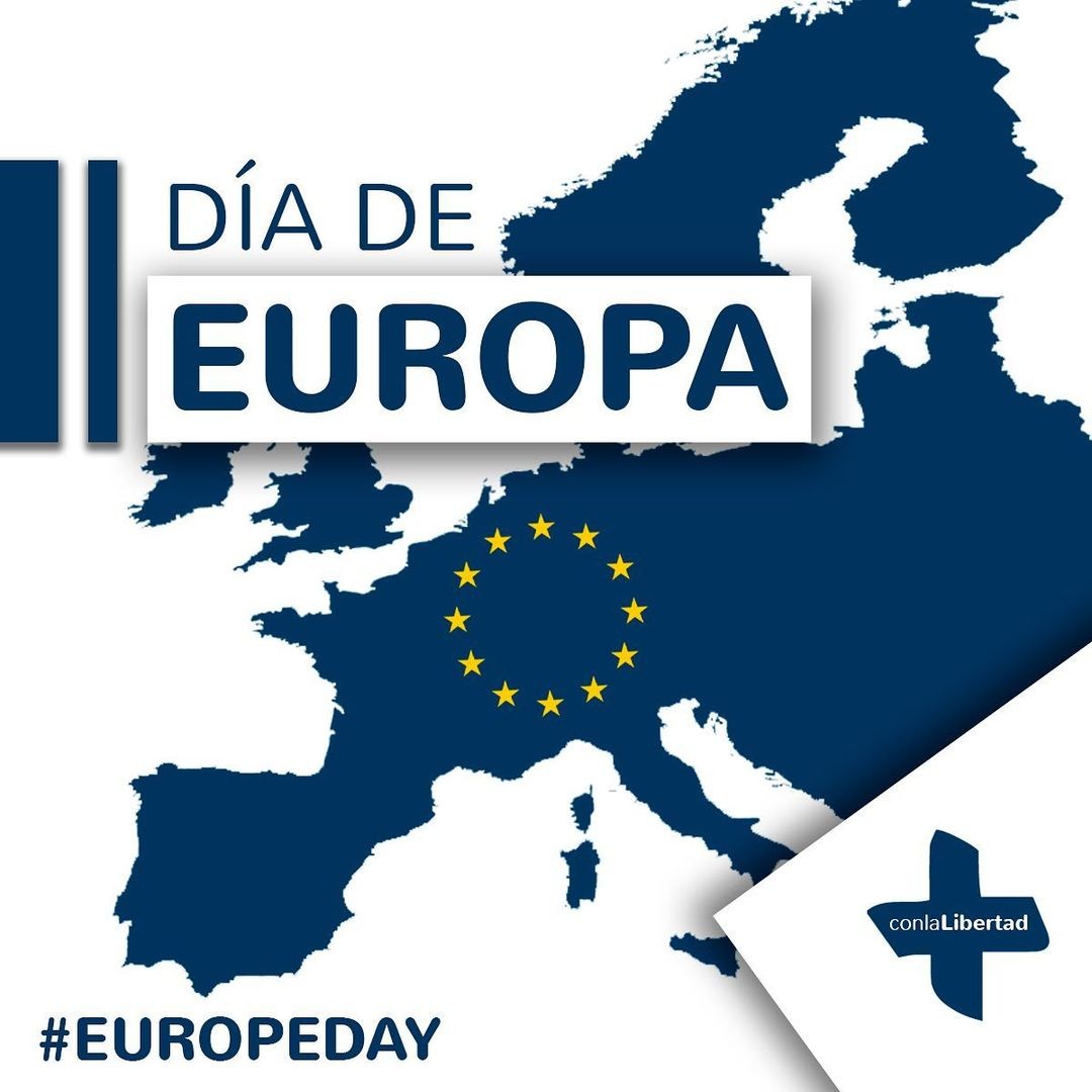 ConLibertadCLM's tweet photo. Hoy día 9 de mayo, celebramos la Declaración de Schuman, mediante la cual surgió la idea de una Europa fuerte, unida, innovadora, democrática y libre. https://t.co/i1E02DFM7O