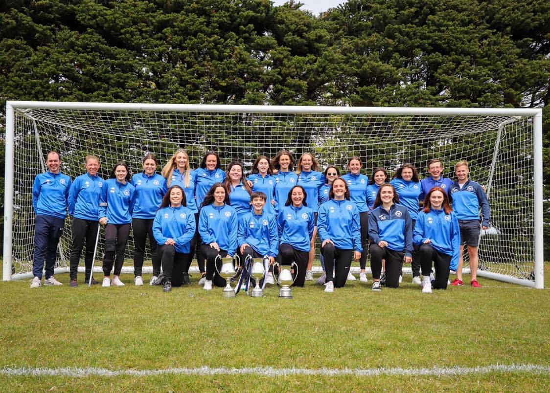 RozelRovers's tweet photo. 🏆🏆🏆

The Seagals were crowned as league winners today, completing an outstanding treble.

A huge achievement from a young side, with a number of them also contributing to the development of girls football by coaching at the club. The future is bright.

#MTR #SLIB 🔵⚪️🔵⚪️ https://t.co/dWfxPE2cRo