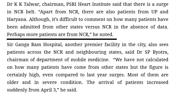 Tweet2Chayan's tweet photo. Even doctors khud maan rahe hain ki Delhi ke hospitals mein patients NCR ke jyaada hain. https://t.co/N0rZId51CY