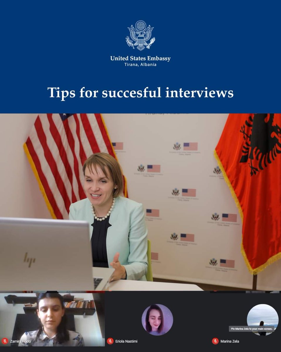 🇦🇱 🇺🇸| Ndihmës Shefja e Zyrës së Marrëdhënieve me Publikun në Ambasadën Amerikane, Lucija Straley bisedoi me studentë të Universitetit Beder rreth mënyrës për të bërë përshtypje të mirë gjatë intervistave të punës dhe të bursave.